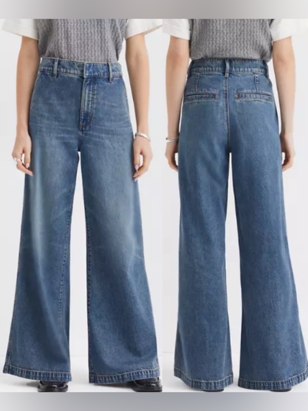 LOFT NWOT High‎ Rise Trouser Jeans in Authentic Vintage Wash size 14/32